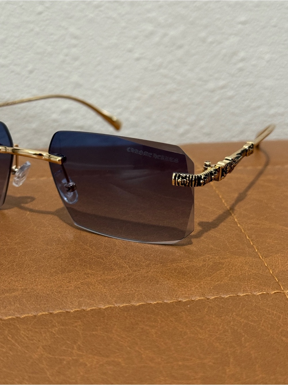 AUTHENTIC Chrome Hearts Rimless Sunglasses with Black Case - Black Gradient - Picture 3 of 5